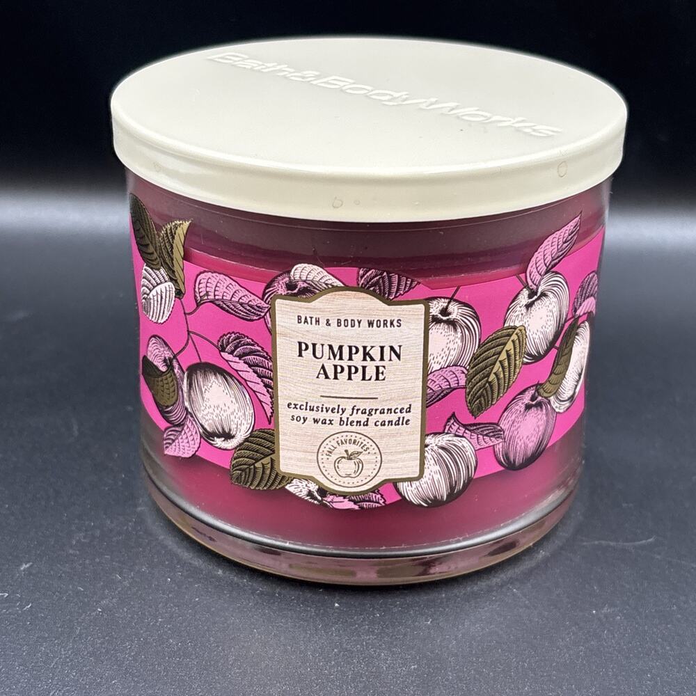 Bath & Body Works Pumpkin Apple Scented 3 Wick Candle